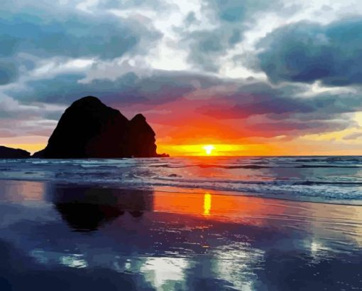 Sunrise Piha Beach Diamond Painting