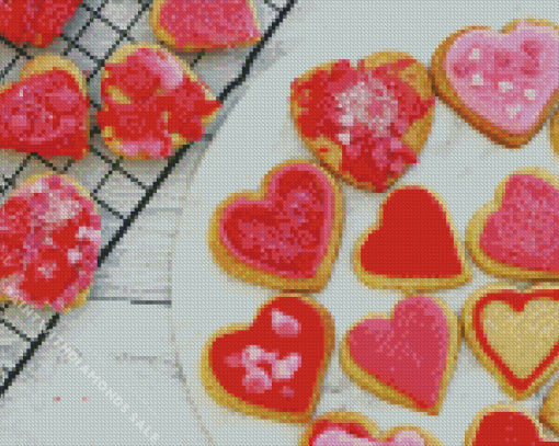 Valentine Heart Biscuits Diamond Painting