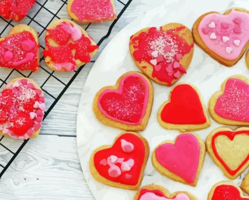 Valentine Heart Biscuits Diamond Painting