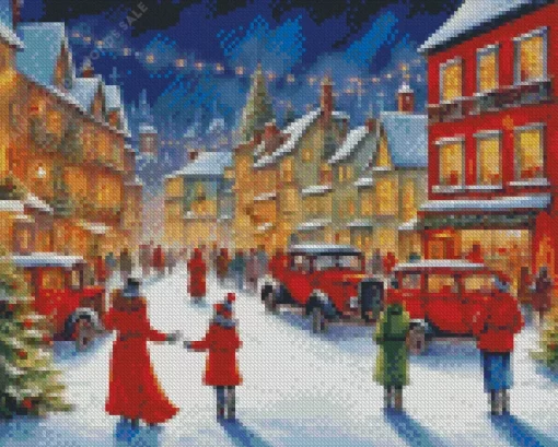 Vintage Christmas Evening Diamond Painting