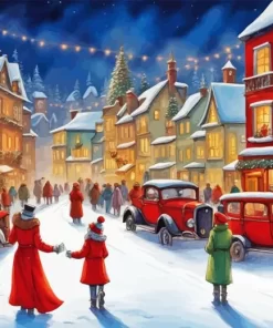 Vintage Christmas Evening Diamond Painting