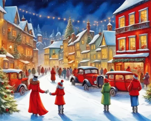 Vintage Christmas Evening Diamond Painting