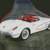 White 1960 Corvette Diamond Painting