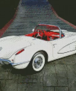 White 1960 Corvette Diamond Painting