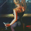 Woman With Martini Diamond Painting