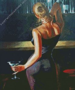 Woman With Martini Diamond Painting