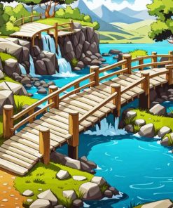 Wooden Bridge Nature Diamond Painting