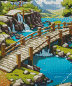 Wooden Bridge Nature Diamond Painting