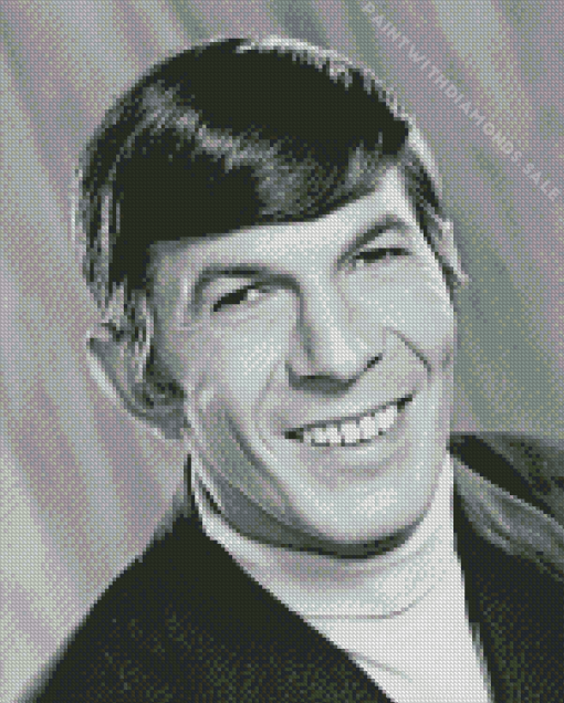 Black And White Leonard Nimoy Diamond Painting