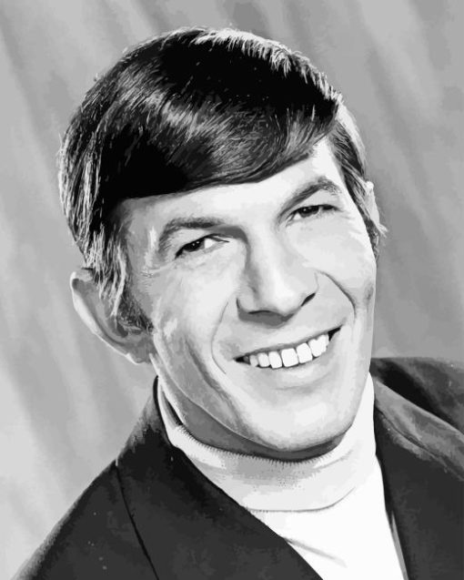 Black And White Leonard Nimoy Diamond Painting