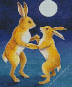 Dancing Rabbits Diamond Painting