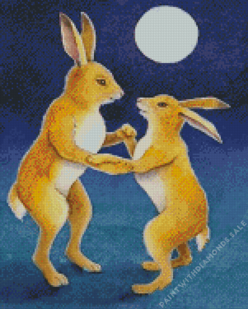 Dancing Rabbits Diamond Painting