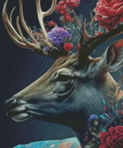 Floral Antlers Diamond Painting