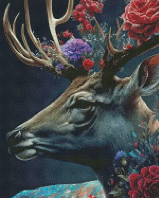 Floral Antlers Diamond Painting