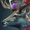 Floral Antlers Diamond Painting