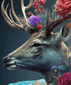 Floral Antlers Diamond Painting