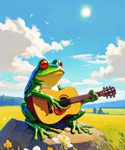 Frog Playing Guitar Diamond Painting