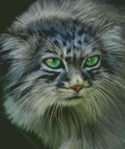 Green Eyed Pallas Cat Diamond Painting