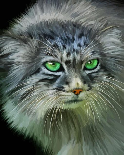 Green Eyed Pallas Cat Diamond Painting