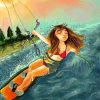 Kitesurfing Girl Art Diamond Painting