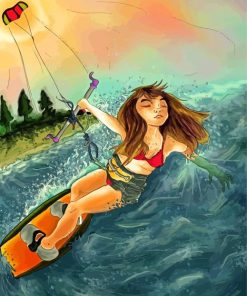 Kitesurfing Girl Art Diamond Painting