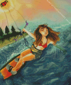 Kitesurfing Girl Art Diamond Painting