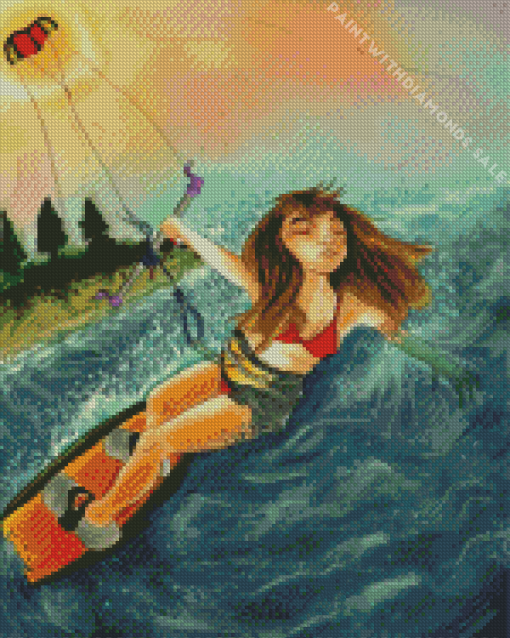 Kitesurfing Girl Art Diamond Painting