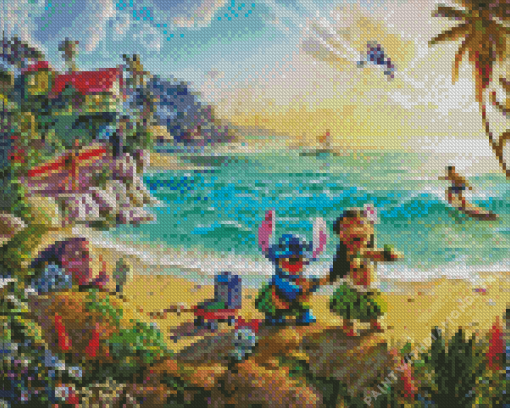 Lilo And Stitcth Thomas Kinkade Diamond Painting