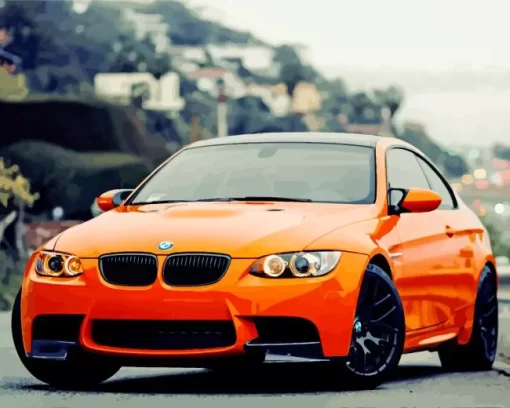 Orange BMW 3 Diamond Painting