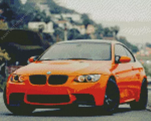 Orange BMW 3 Diamond Painting