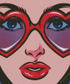 Pop Art Girl With Glasses Diamond Painting