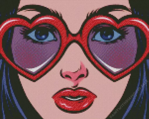 Pop Art Girl With Glasses Diamond Painting