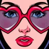 Pop Art Girl With Glasses Diamond Painting