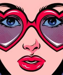 Pop Art Girl With Glasses Diamond Painting