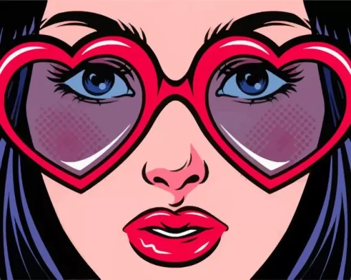 Pop Art Girl With Glasses Diamond Painting