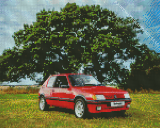 Red GTI Peugeot Diamond Painting