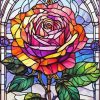 Rose With Stained Glass Art Diamond Painting