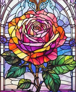 Rose With Stained Glass Art Diamond Painting