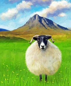 Scottish Black Faced Sheep Diamond Painting