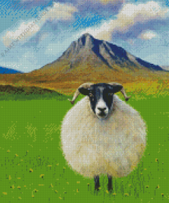 Scottish Black Faced Sheep Diamond Painting