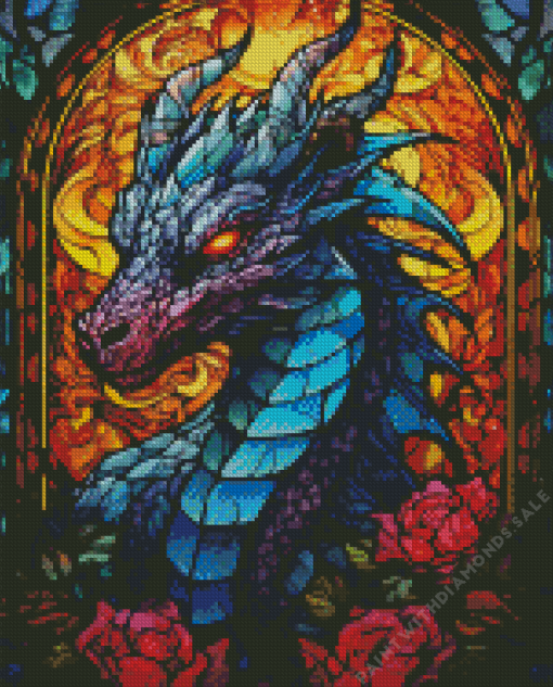 Stained Glass Dragon Art Diamond Painting