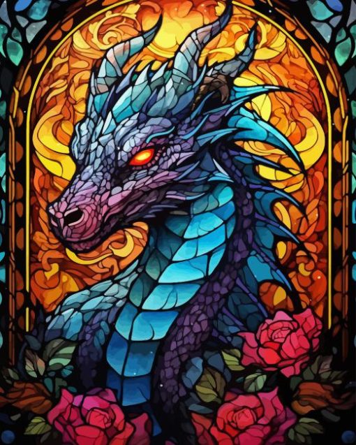 Stained Glass Dragon Art Diamond Painting