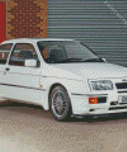 White Ford Cosworth Diamond Painting