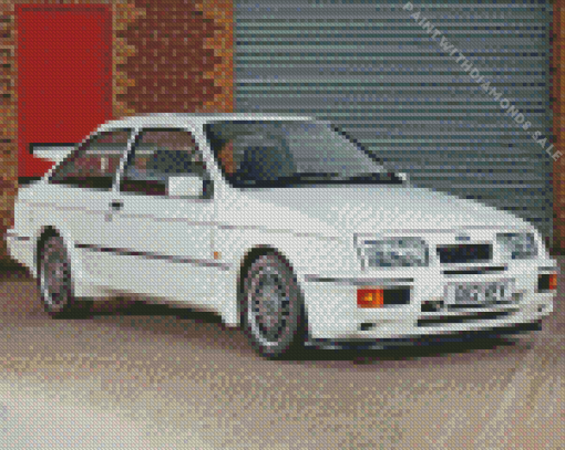 White Ford Cosworth Diamond Painting