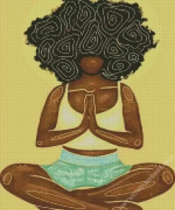 Abstract Black Woman Meditating Diamond Painting