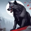 Angry Black Wolf Art Diamond Painting