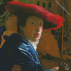 Girl with a Red Hat Diamond Paintings