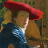 Girl with a Red Hat Diamond Paintings