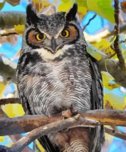 Great Horned Owl Diamond Painting