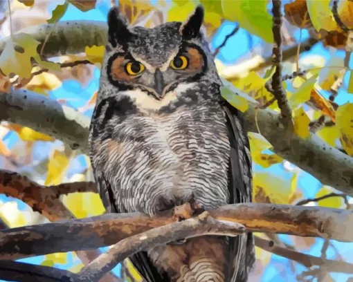 Great Horned Owl Diamond Painting